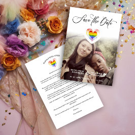 LGBT Pride Rainbow Heart Lesbian Gay Photo Spara Datumet