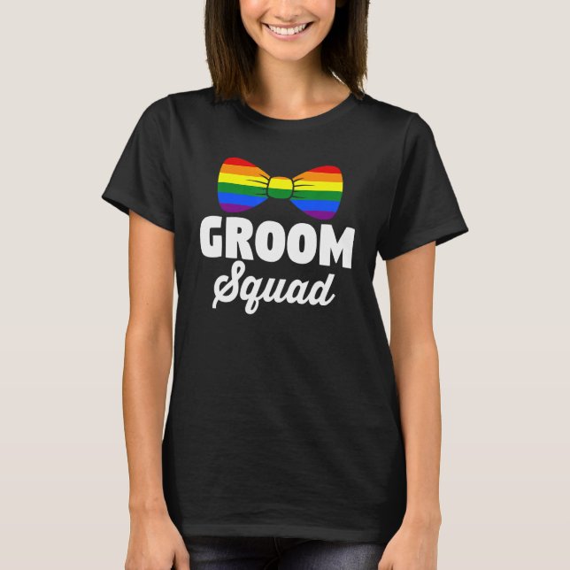 LGBT Pride Rainbow Sällskapsfest för Ogifta Män Ga T Shirt (Framsida)