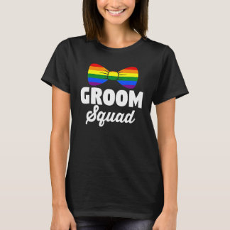 LGBT Pride regnbåge möhippa gay bröllop Groom T Shirt