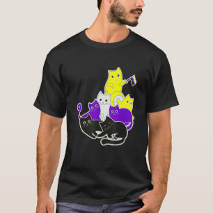 Lgbt Pride Social Movement Non Binary Cat Flagga T Shirt