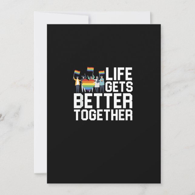 LGBT Pride Support Life Gets Better Together Inclu Julkort (Framsida)