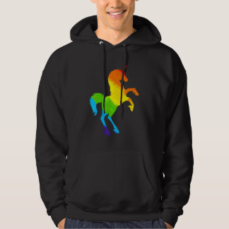 Lgbt Pride Unicorn Rainbow Flagga Human Höger Supp Hoodie