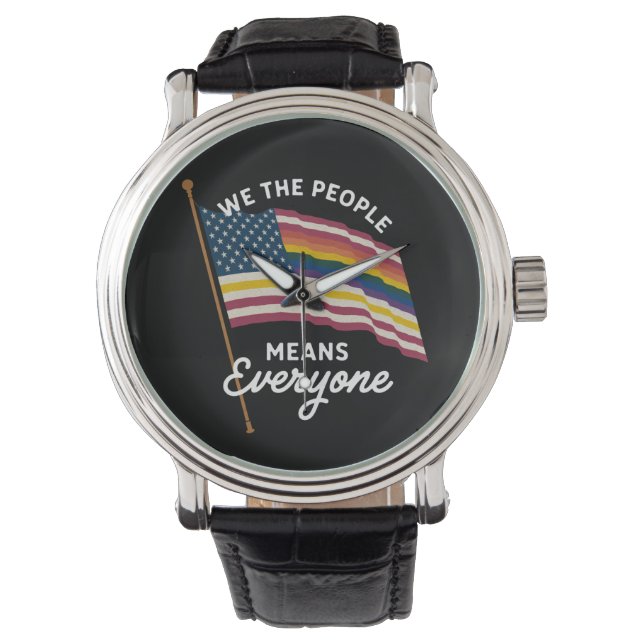 LGBT Prideparad Vi Folket Betyder Alla  Armbandsur (Framsida)