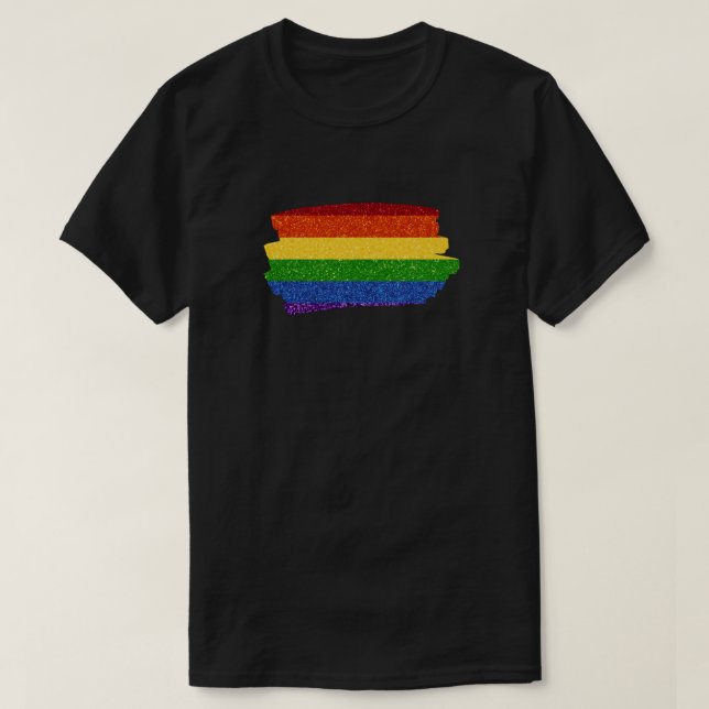 LGBT-Pridet Flagga Rainbow Glitter Scribble T Shirt (Design framsida)