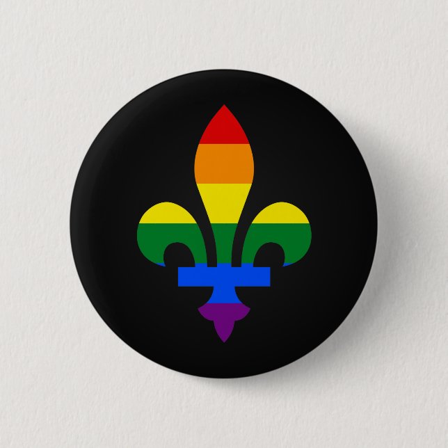 LGBT-pridet fleur-de-lis Button Knapp (Framsida)