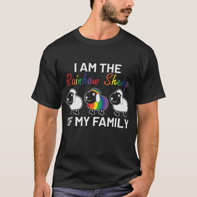 LGBT-Pridet Lubbig Rainbow Sheep Saming Modern T Shirt (Framsida)