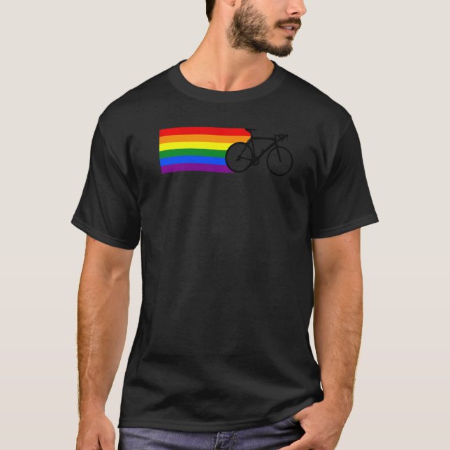 Lgbt-Pridet Regnbågcykliskt cykelbyte Biker Lg T Shirt (Framsida)