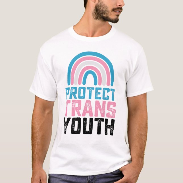 LGBT-Pridet Skydda transgena ungdomar T Shirt (Framsida)