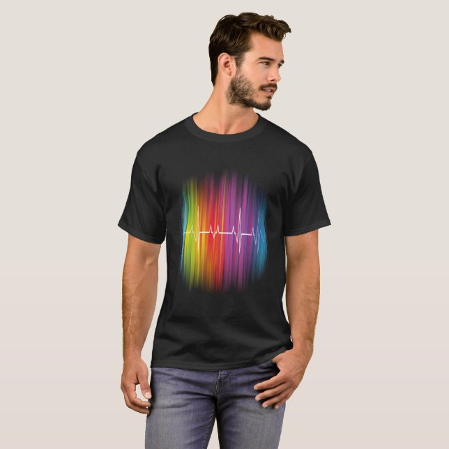 Lgbt prideT-tröja - regnbågen pulserar Tee Shirt (Hel framsida)
