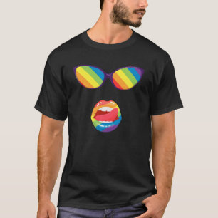 LGBT-Pridet Woman Sunglasses Mouth Tunga Rai T Shirt