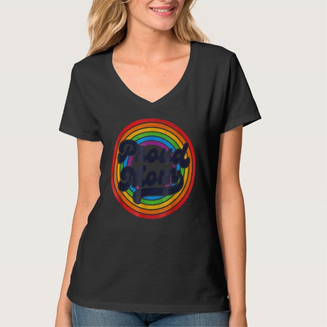 Lgbt Proud Mom, Gay Pride Lgbt Ally Rainbow, Mothe T Shirt (Framsida)