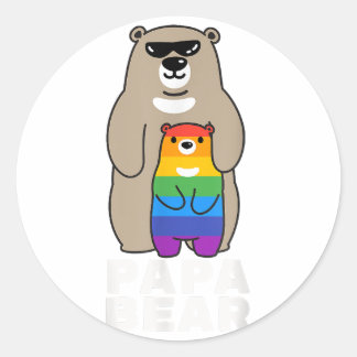 LGBT Proud Pappa Bear Proud Bear Pappa HBT Pride G Runt Klistermärke