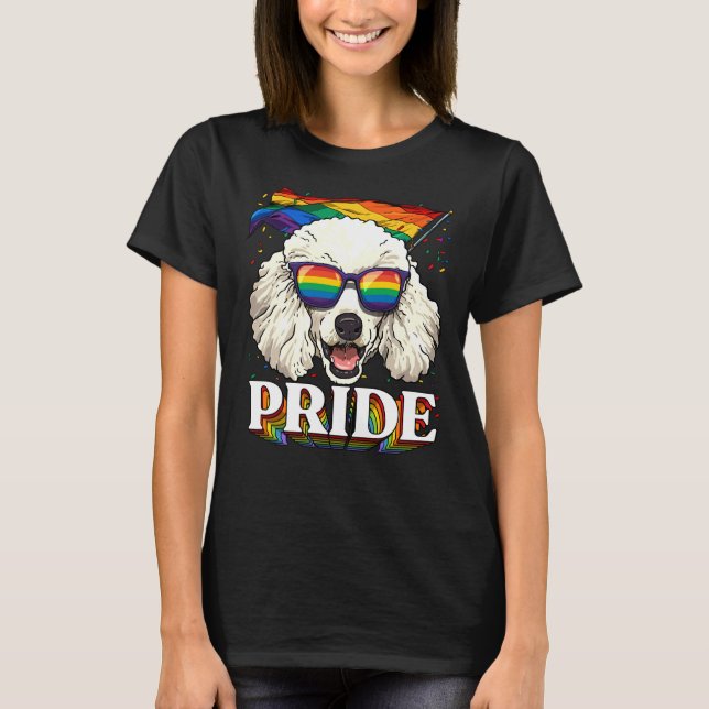 Lgbt Pudel Gay pride Lgbtq Rainbow Flagga Sunglass T Shirt (Framsida)