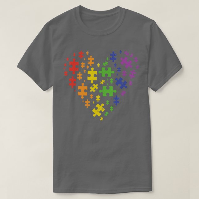 LGBT Puzzle Heart Costume Autism Awareness Gay Pri T Shirt (Design framsida)
