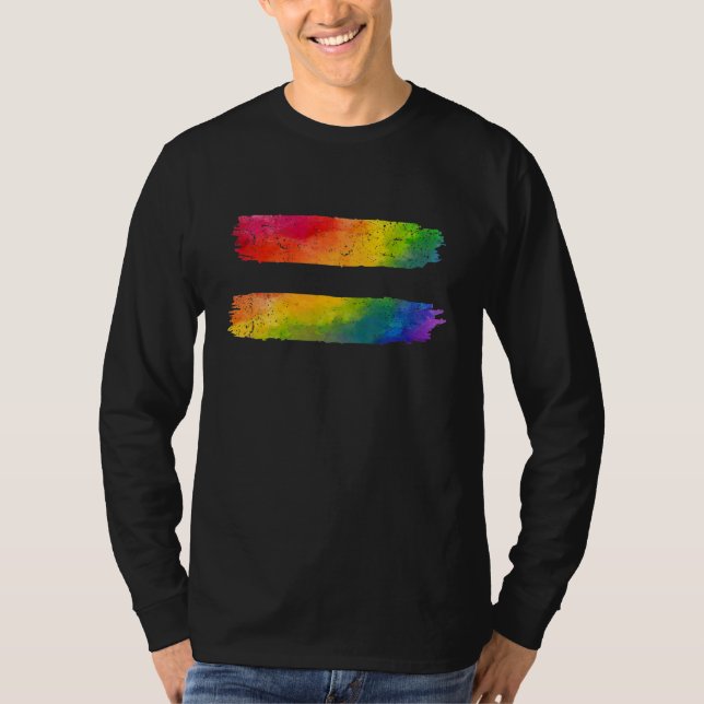 LGBT Q Equality Gay Pride Lesbian Rainbow Flag Pro T Shirt (Framsida)