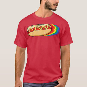LGBT-Q Gay pride Proud Ally Rainbow Färg Hotdog L T Shirt