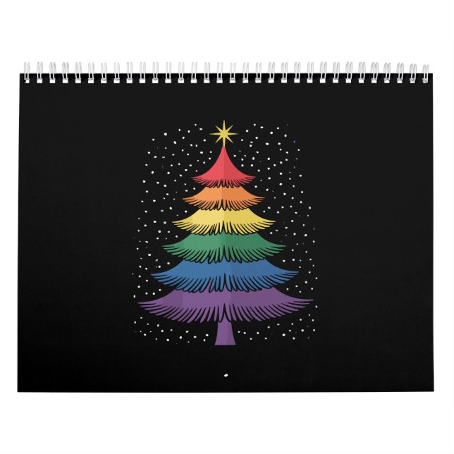 LGBT-Q Pride Christmas Tree Pajama Rainbow Flag Kalender (Omslag)