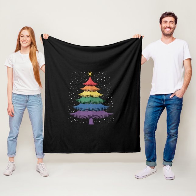 LGBT-Q Pride julgran Pajamas regnbågsflagga Fleecefilt (På plats)