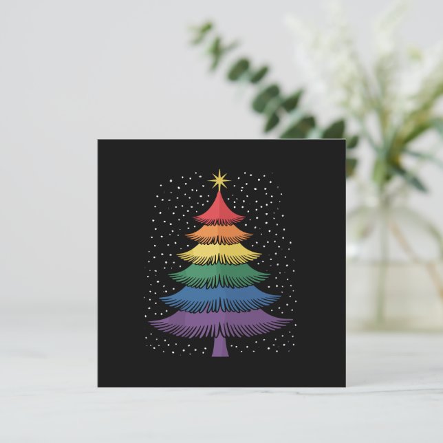 LGBT-Q Pride julgran Pajamas regnbågsflagga Inbjudningar (Stående Fram)