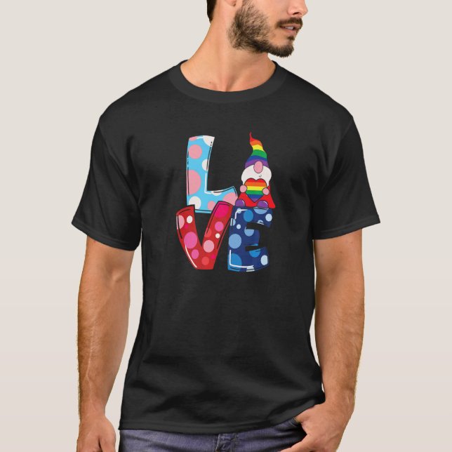 Lgbt Queer Pride Social Movement Kärlek Gnome Rain T Shirt (Framsida)