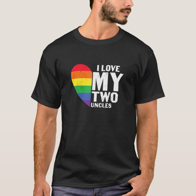 Lgbt Queer Pride Social Movement Kärlek My Two far T Shirt (Framsida)
