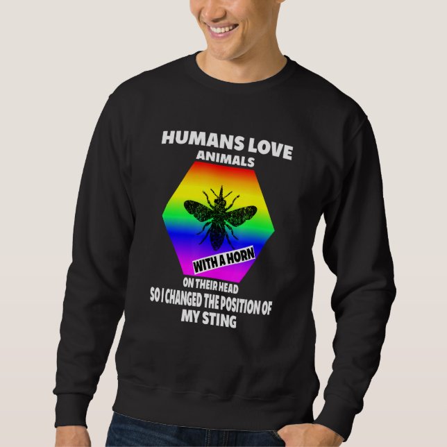Lgbt Rainbow Bee Idea Apiolog Bee Gay Bibiodling Lång Ärmad Tröja (Framsida)