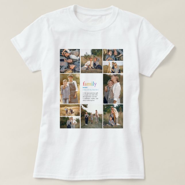 LGBT Rainbow Family Definition Photo Collage T Shirt (Design framsida)