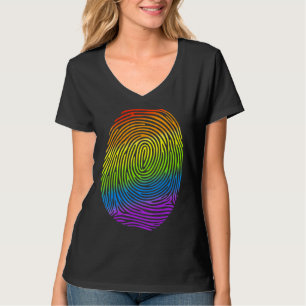 Lgbt Rainbow Fingerprint Proud Gay Lesbisk Lgbt Mo T Shirt
