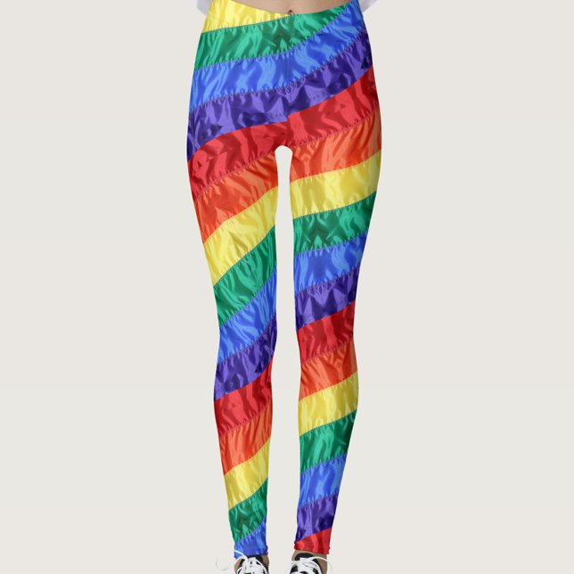 LGBT Rainbow flagga regnbåge rand pride modern chi Leggings (Skapare uppladdad)