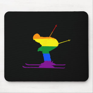 Lgbt Rainbow Flagga Skiing Skier Ski Gay pride Kär Musmatta
