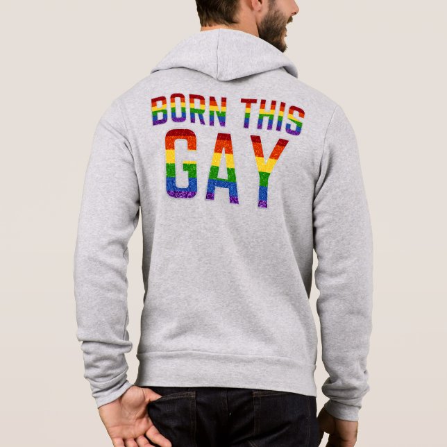 LGBT Rainbow Glitter har fött den här galgen T Shirt (Baksida)