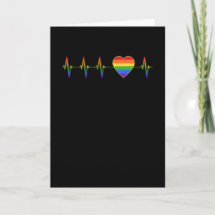 LGBT Rainbow Heartslag EKG Kort