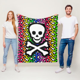 LGBT Rainbow Jolly Roger Pirat Skull Fleecefilt