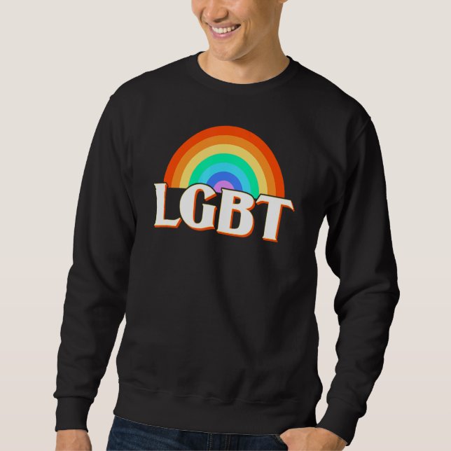 Lgbt Rainbow Lång Ärmad Tröja (Framsida)