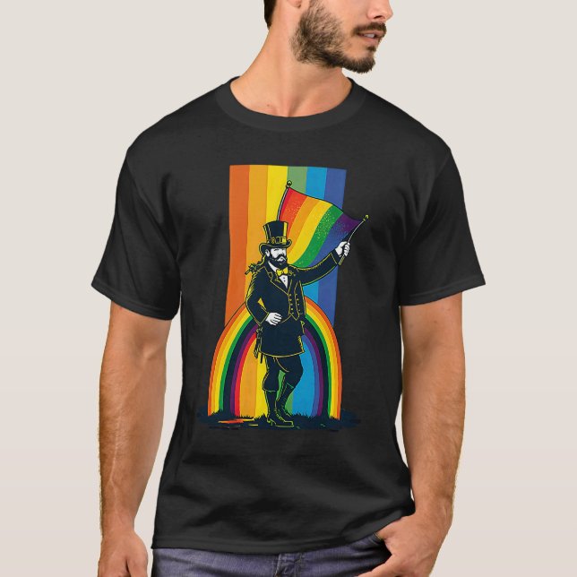 LGBT Rainbow Supporter Gay St Patricks Day  2 T Shirt (Framsida)