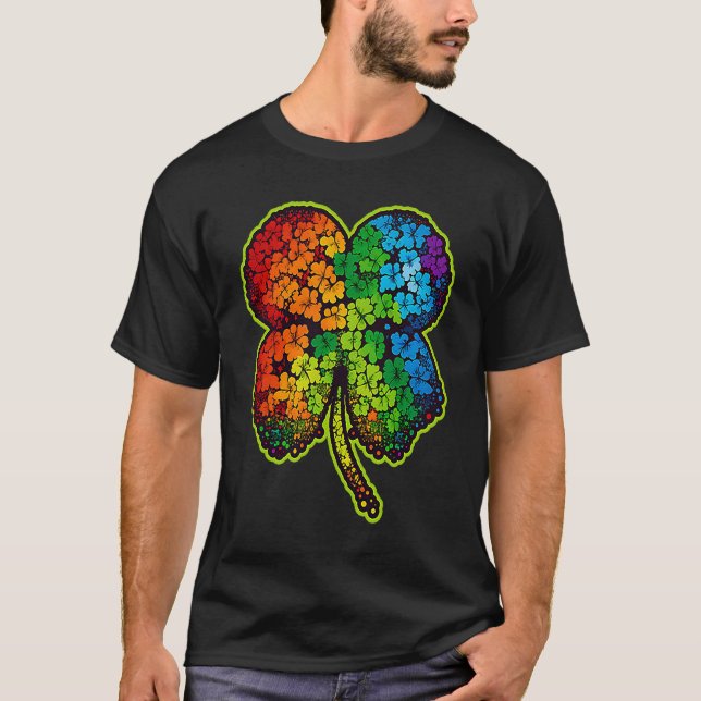 LGBT Rainbow Supporter Gay St Patricks Day T Shirt (Framsida)