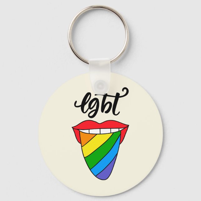 LGBT Rainbow Tunga Nyckelring (Framsida)