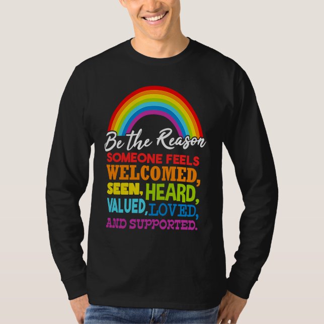 LGBT Rainow Flag T Shirt (Framsida)