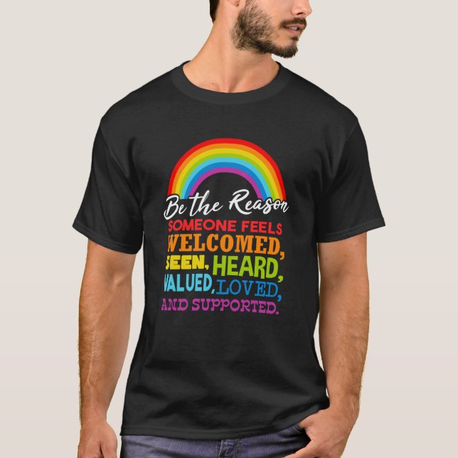 LGBT Rainow Flagga T Shirt (Framsida)