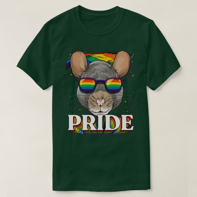 LGBT Råtta Gay pride HBT TQ Rainbow Flagga Sunglas T Shirt (Design framsida)