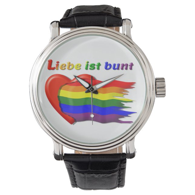 LGBT - Regenbogen 2 - Liebe eWatch Armbanduhr Armbandsur (Framsida)
