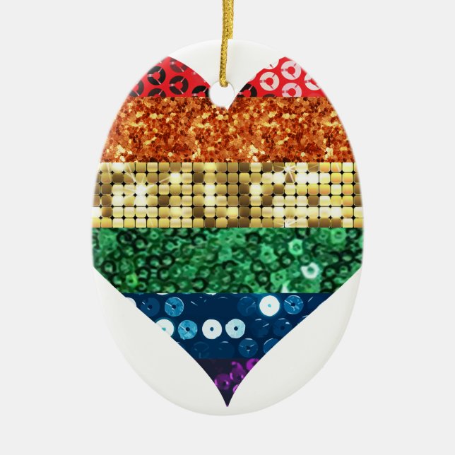 lgbt-regnbåge julgransprydnad keramik (Framsidan)