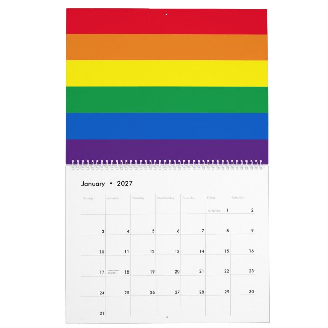 Lgbt-regnbåge rand färg Lgbtq gay pride flagga Kalender (Jan 2027)