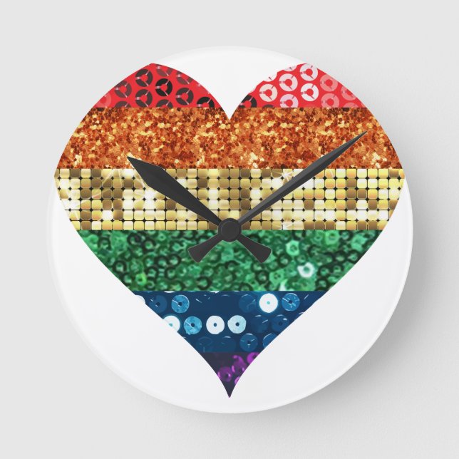 lgbt-regnbåge rund klocka (Framsida)