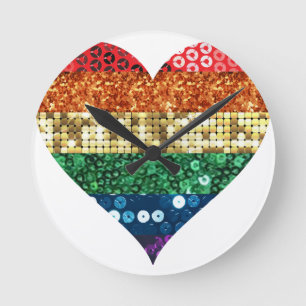 lgbt-regnbåge rund klocka