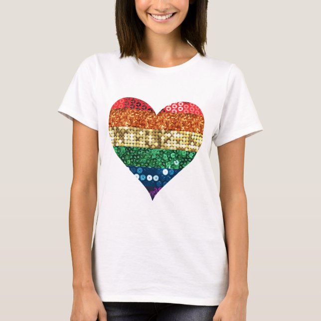lgbt-regnbåge tee shirt (Framsida)
