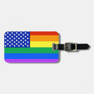 LGBT-regnbågeamerikanska flaggan Bagagebricka