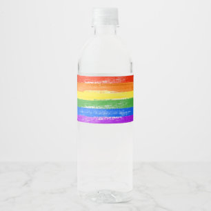 LGBT-REGNBÅGEFLAGGA MÅLAR VATTENFLASKOR ETIKETT