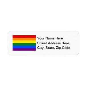LGBT-regnbågeflagga Returadress Etikett