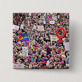 LGBT & regnbågen undertecknar på kvinna mars Knapp